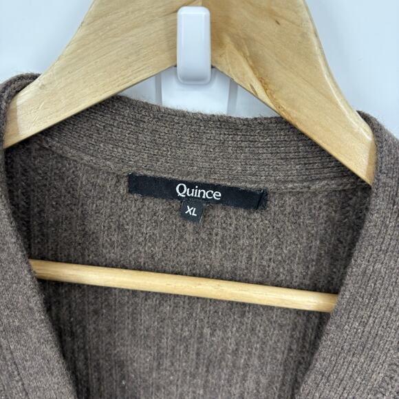 Quince Mongolian Cashmere Fisherman Cardigan Sweater XLarge Boxy Boyfriend Soft - Picture 6 of 9